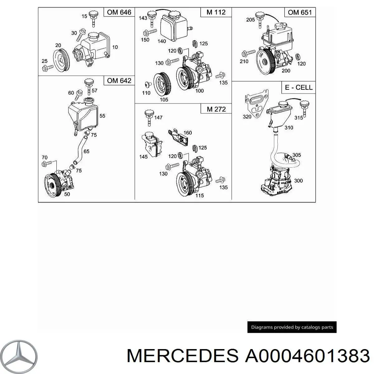 A0004601383 Mercedes depósito de bomba de dirección hidráulica