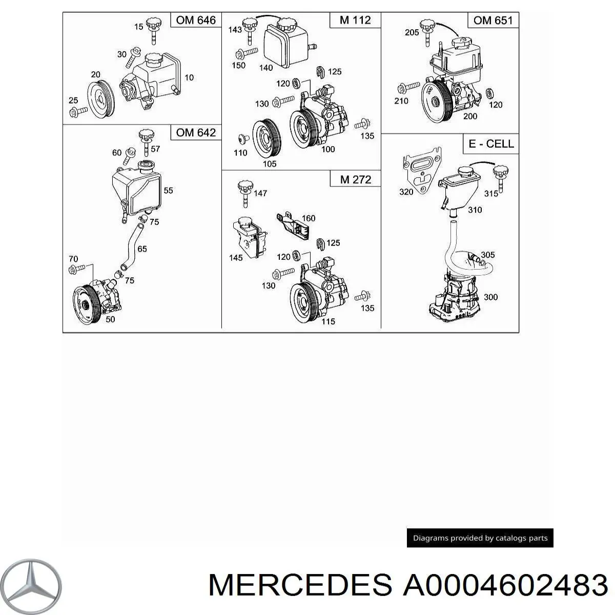 A0004602483 Mercedes depósito de bomba de dirección hidráulica