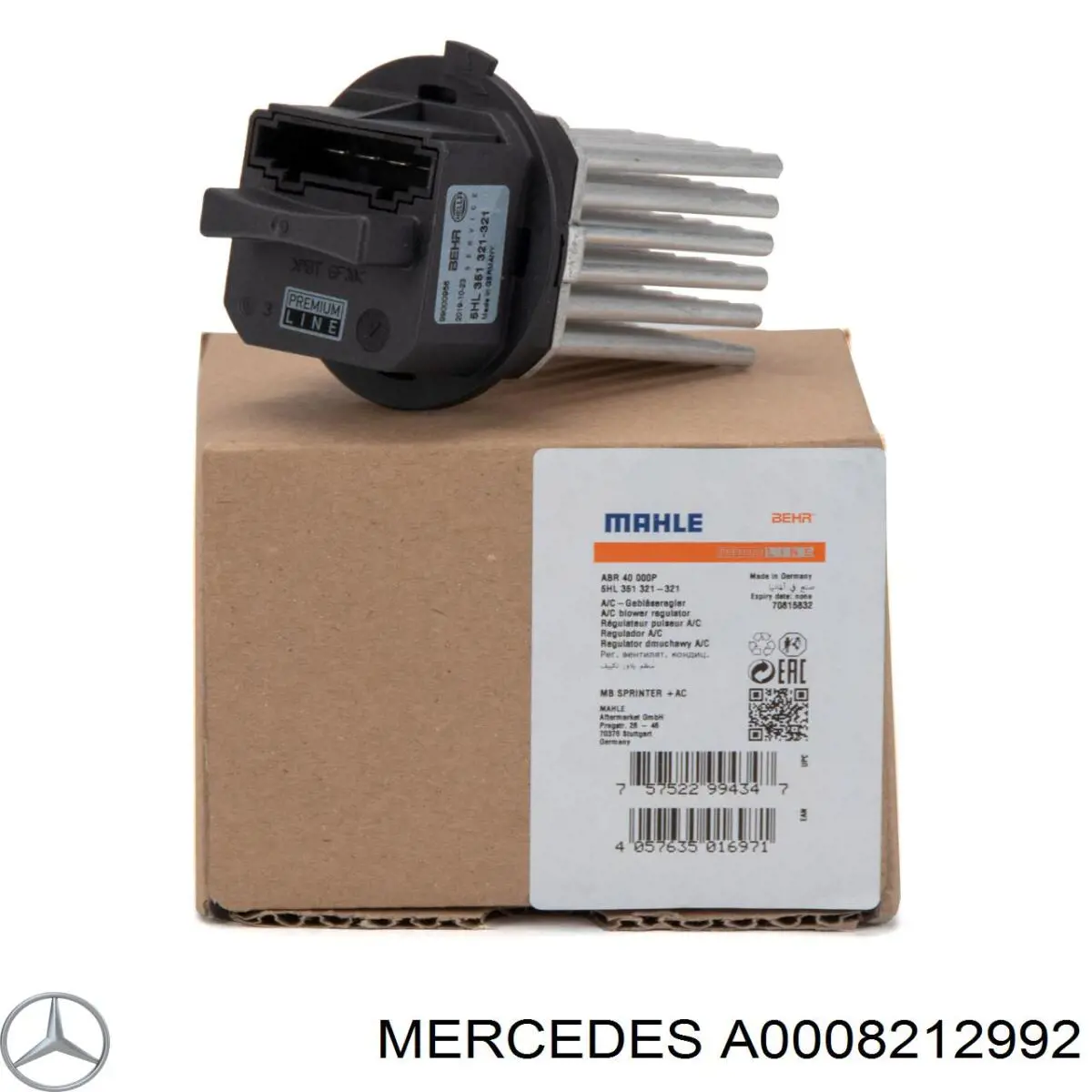 A0008212992 Mercedes resitencia, ventilador habitáculo