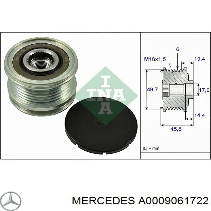 A0009061722 Mercedes alternador