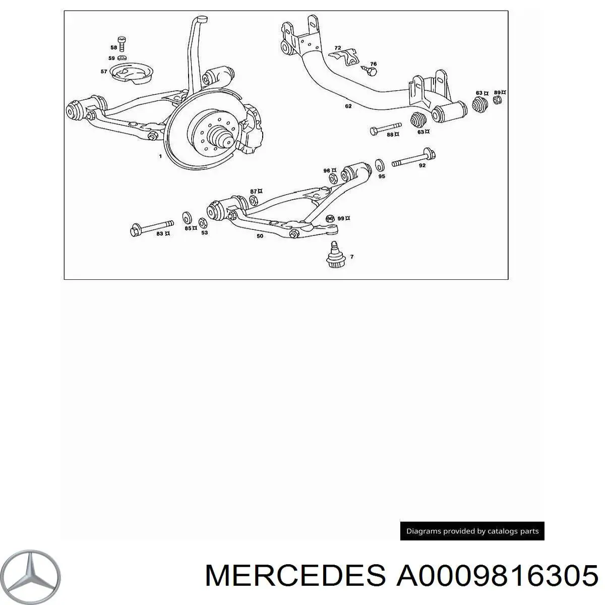 A0009816305 Mercedes cojinete de rueda delantero