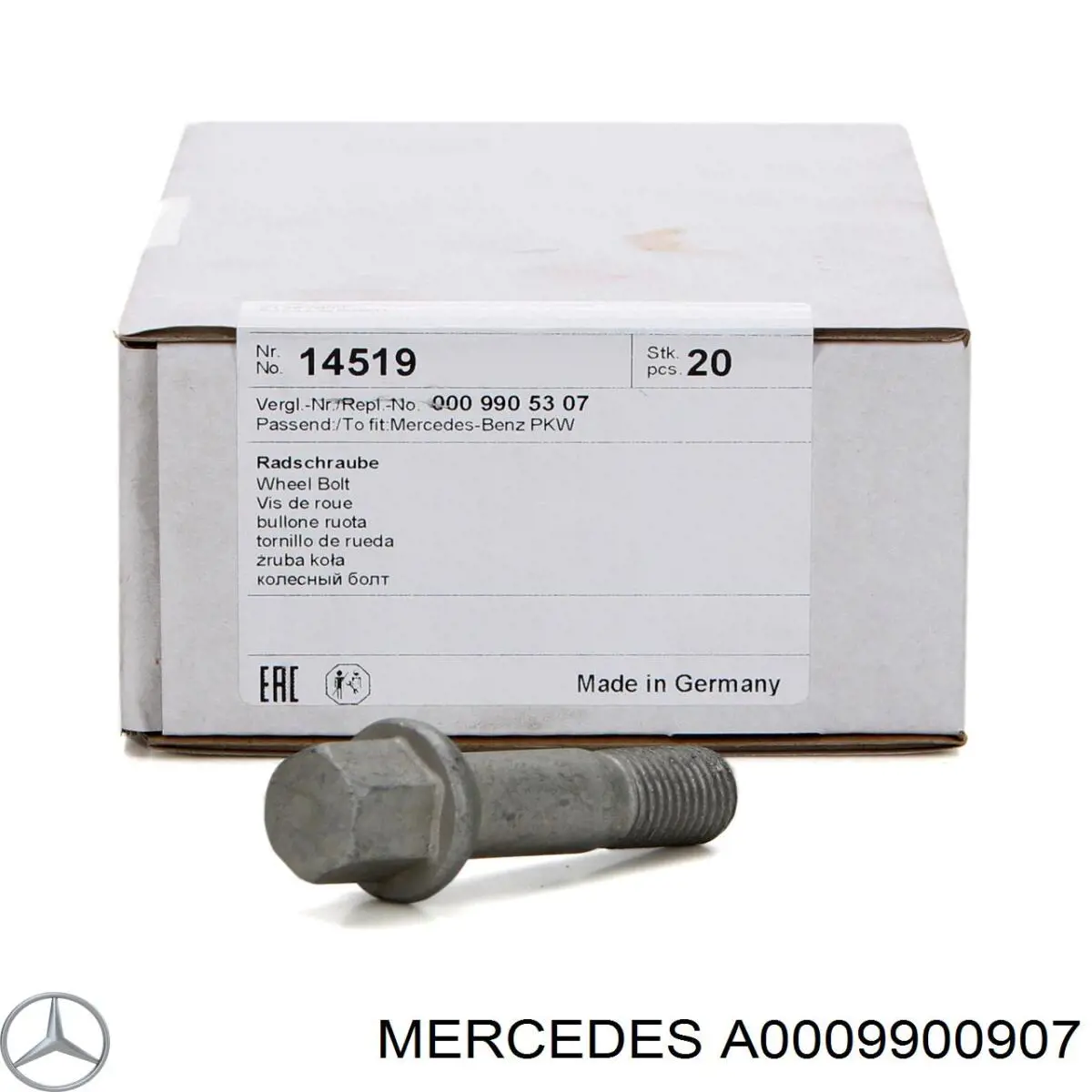 A0009900907 Mercedes tornillo de rueda