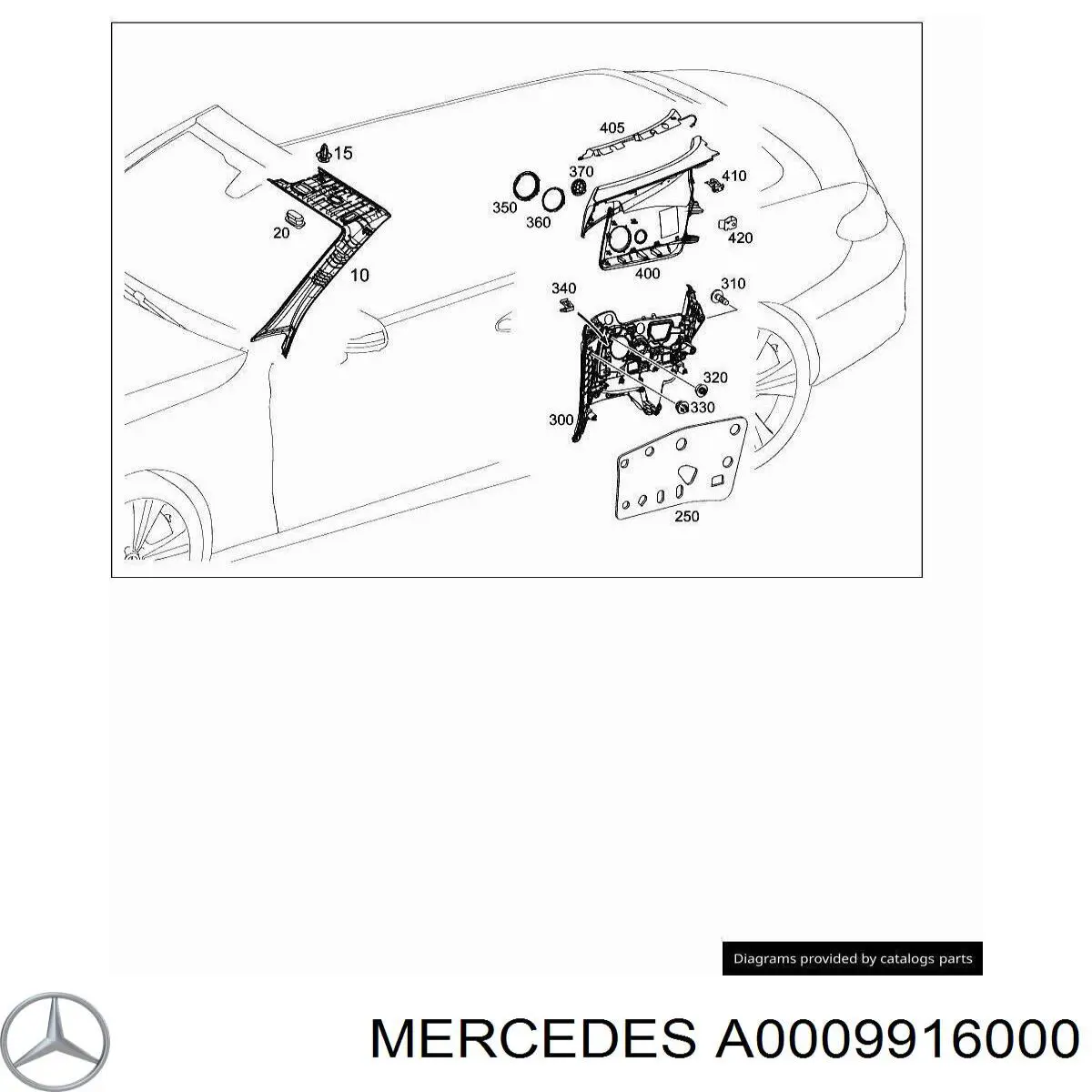  Embellecedor del pilar de la carrocería del pistón (clip) para Mercedes R W251