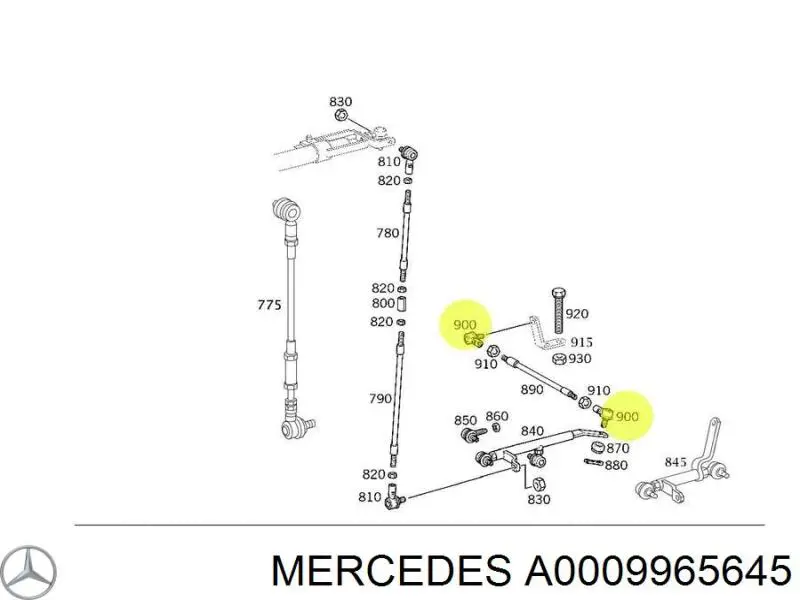 A0009965645 Mercedes punta de traccion de la caja de cambio