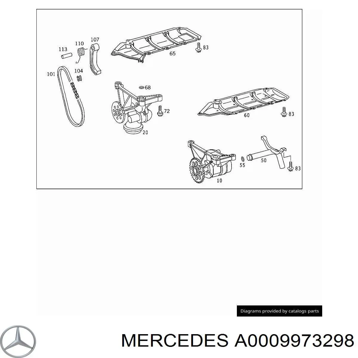 A0009973298 Mercedes grillete de unión, cadena distribución