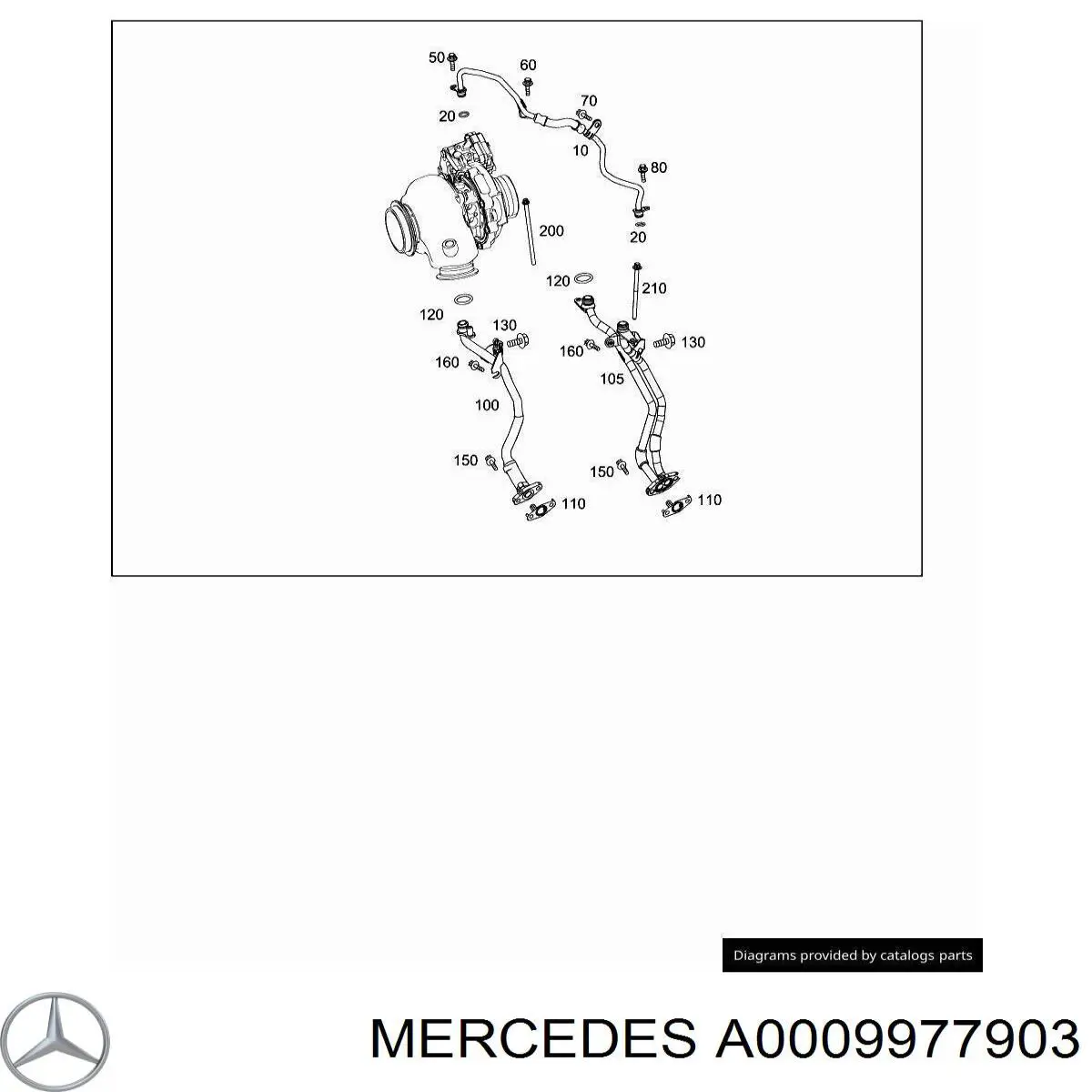  Junta (anillo) de la manguera de enfriamiento de la turbina, dando para Mercedes CLS C257