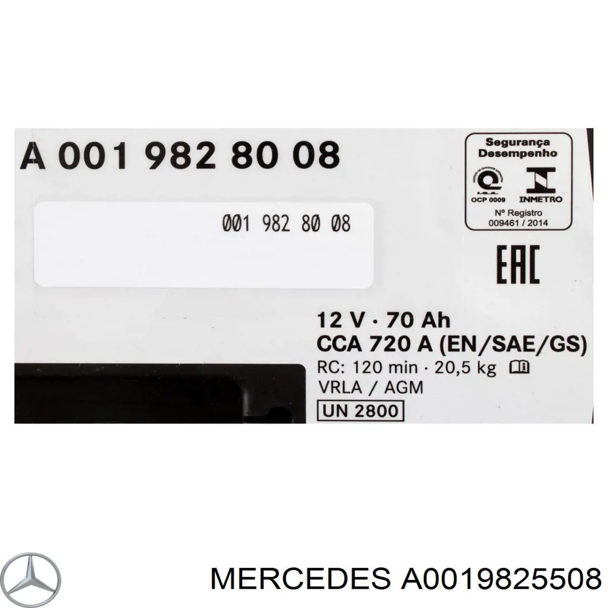 A001982550827 Mercedes batería de arranque