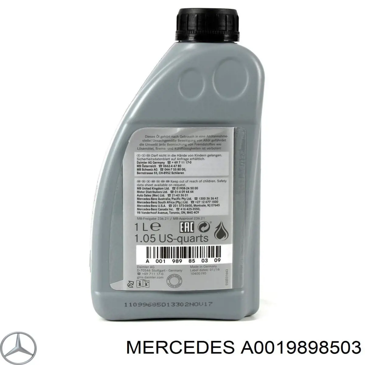 A0019898503 Mercedes aceite transmisión