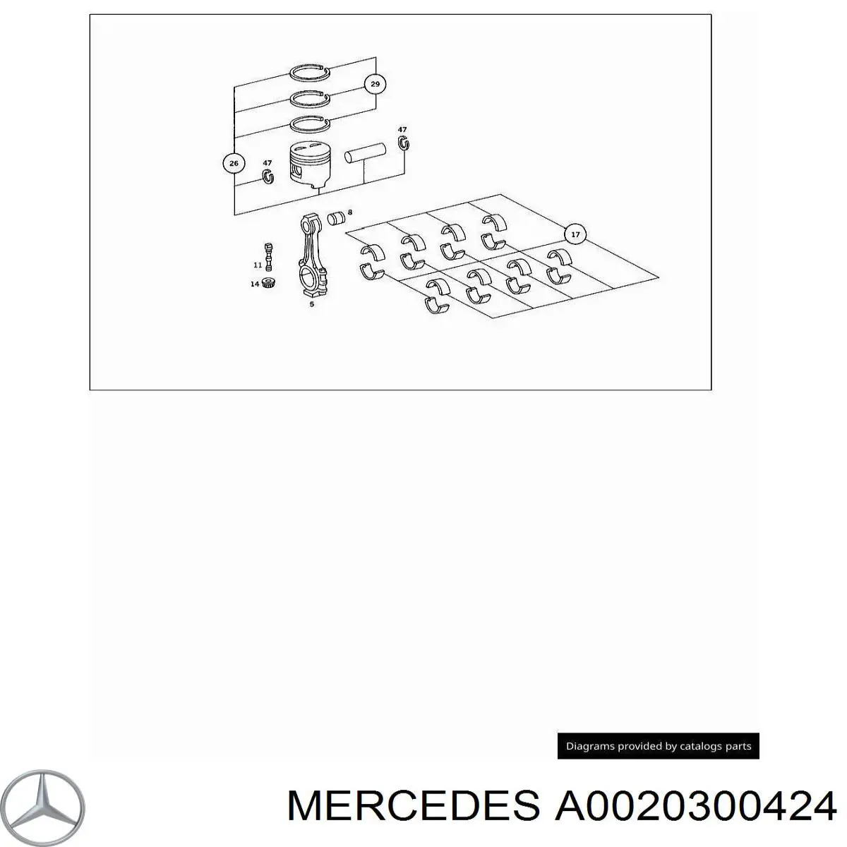  Juego de aros de pistón para 1 cilindro, STD para Mercedes S C140