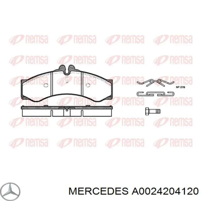 A0024204120 Mercedes pastillas de freno delanteras