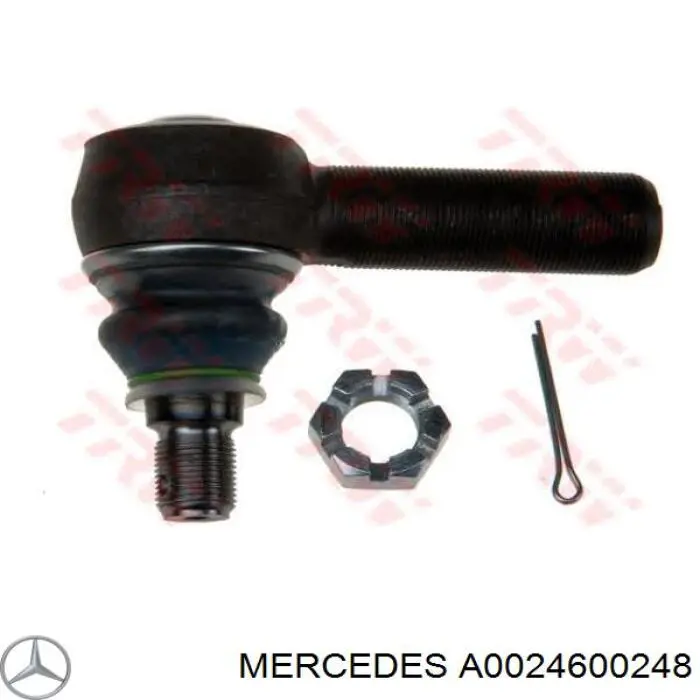 A0024600248 Mercedes rótula, barra de acoplamiento central, derecha