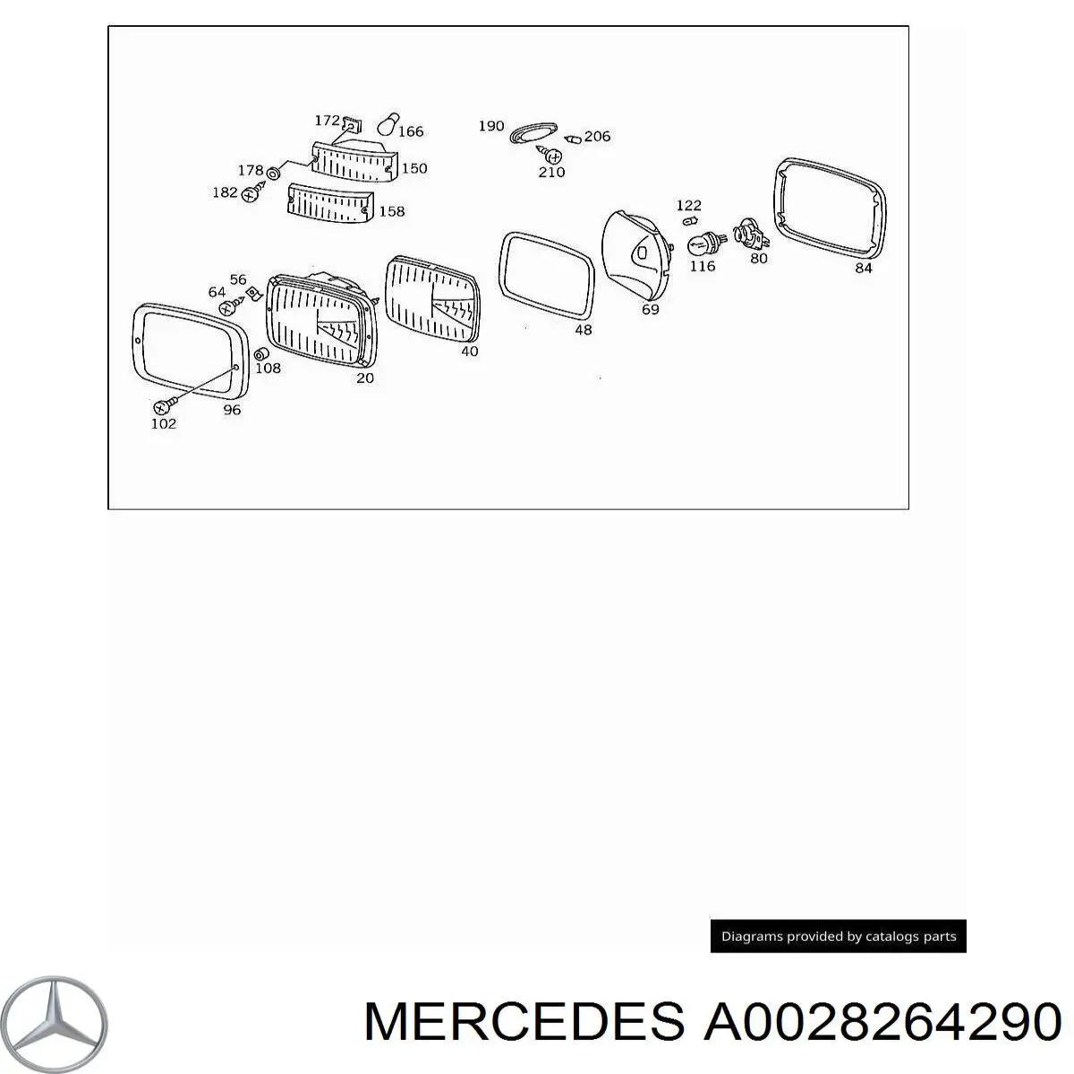 A0028264290 Mercedes cristal de faro derecho