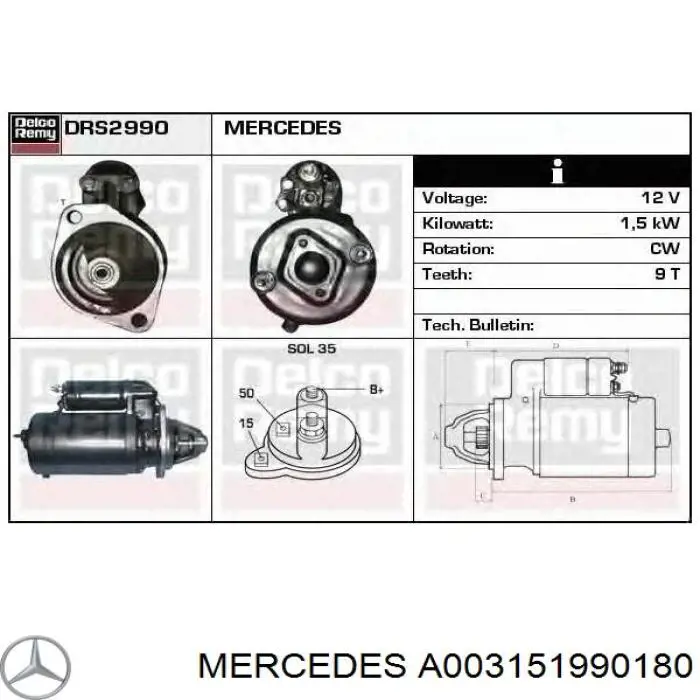 A002151970188 Mercedes motor de arranque