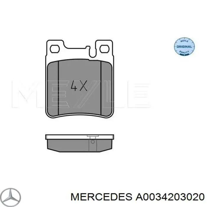 A0034203020 Mercedes pastillas de freno traseras