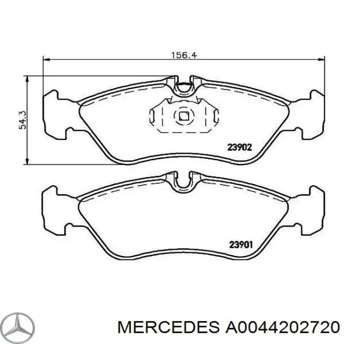 A0044202720 Mercedes pastillas de freno traseras