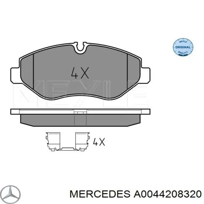 A0044208320 Mercedes pastillas de freno delanteras