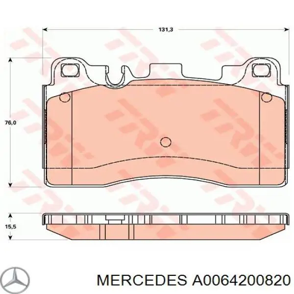 A0064200820 Mercedes pastillas de freno traseras