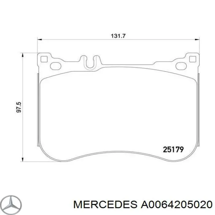 A0064205020 Mercedes pastillas de freno delanteras