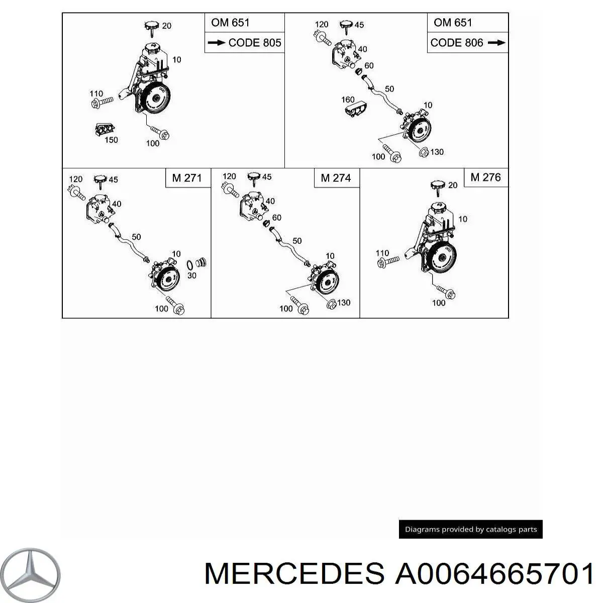 0064665801 Mercedes bomba hidráulica de dirección