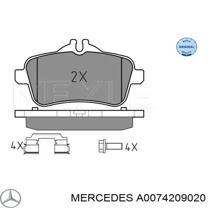 A0074209020 Mercedes pastillas de freno traseras