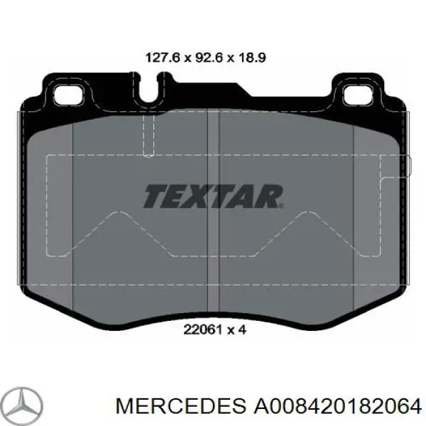 A008420182064 Mercedes pastillas de freno delanteras