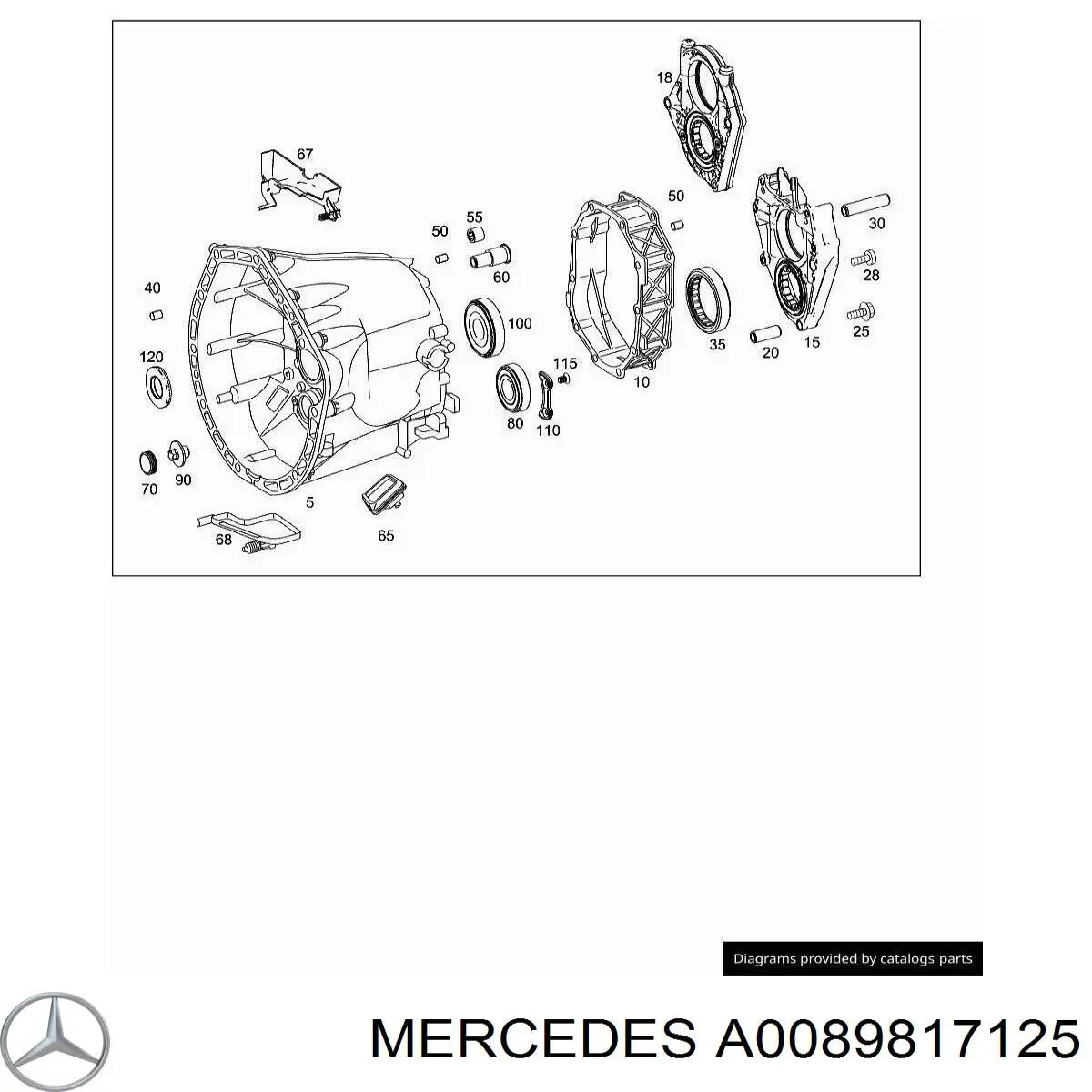 A0089817125 Mercedes cojinete, árbol intermedio