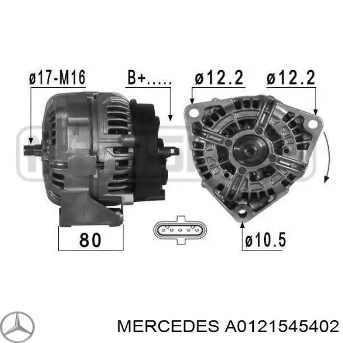 A0121545402 Mercedes alternador