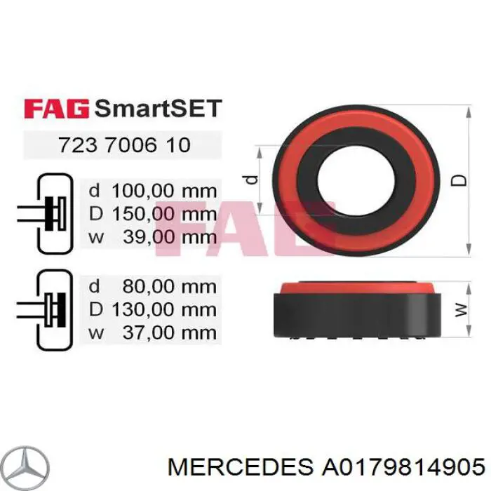 A0179814905 Mercedes cojinete de rueda trasero