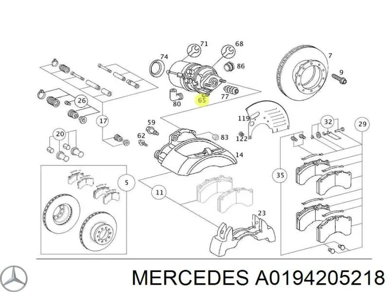 0194206218 Mercedes acumulador de presión, sistema frenos