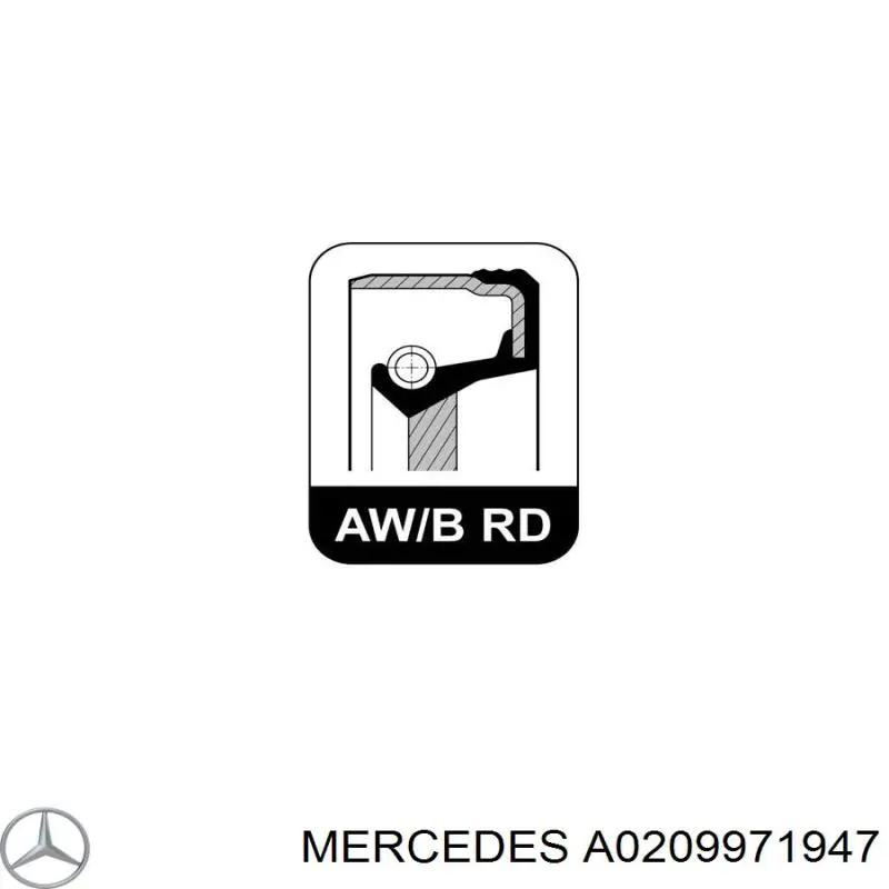 A0209971947 Mercedes anillo retén, diferencial trasero