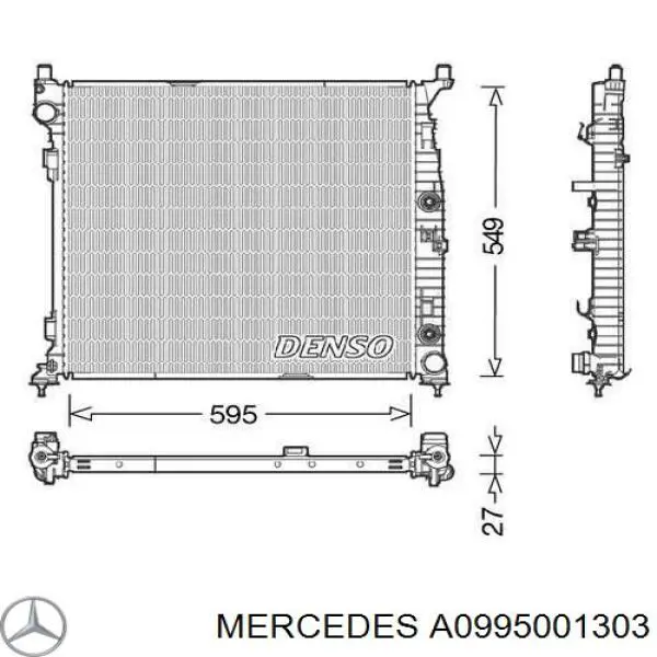 A0995001303 Mercedes radiador refrigeración del motor