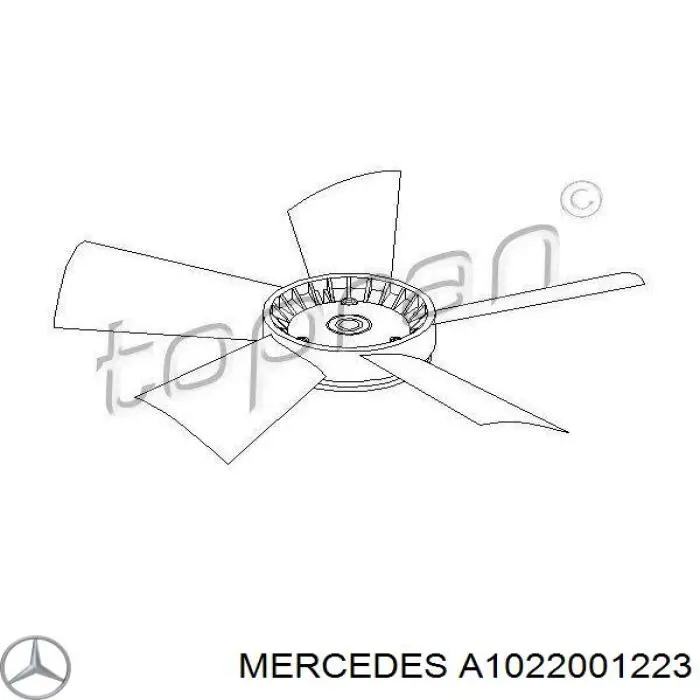 A1022001223 Mercedes rodete ventilador, refrigeración de motor