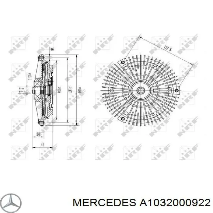 A1032000922 Mercedes embrague, ventilador del radiador