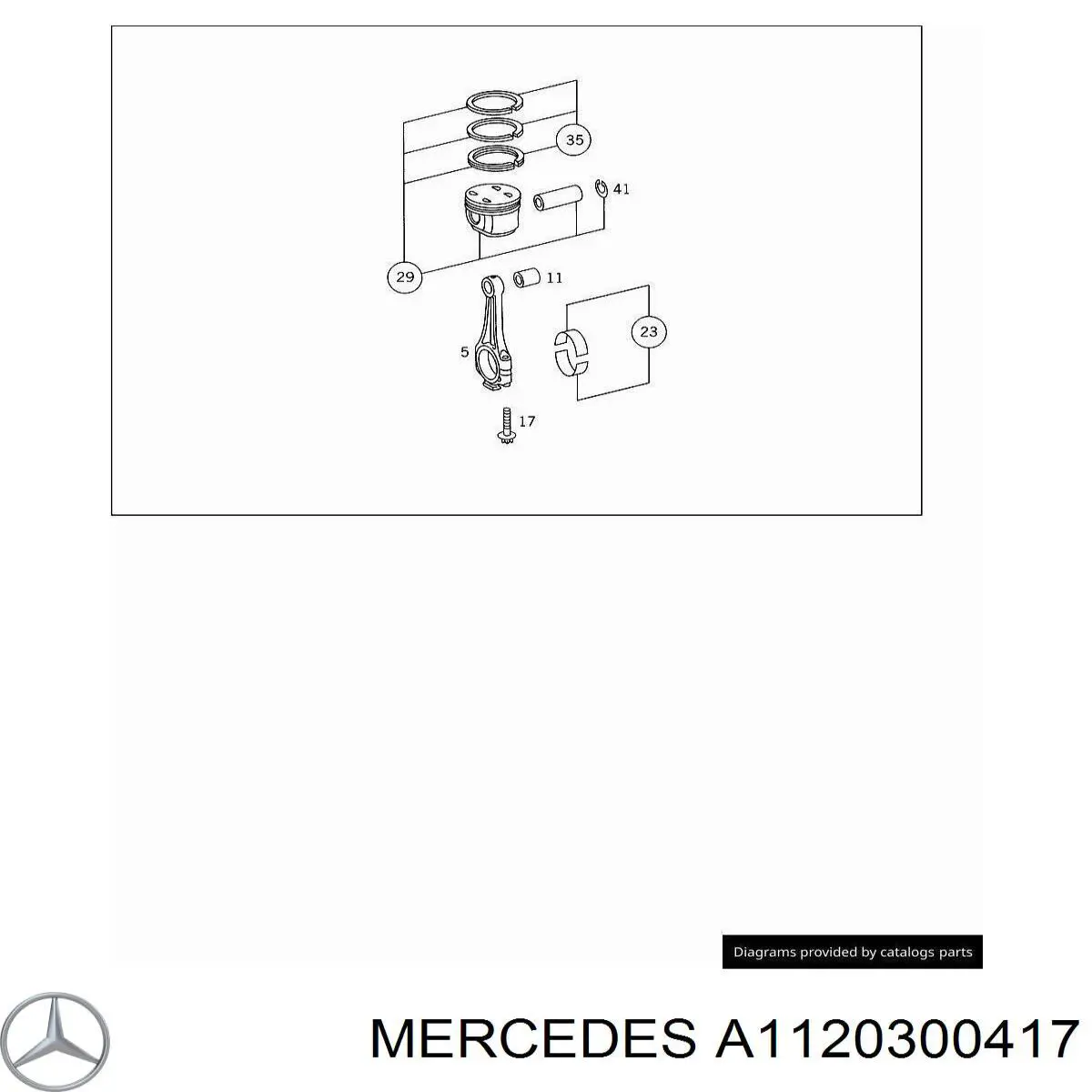 1120300417 Mercedes pistón completo para 1 cilindro, std