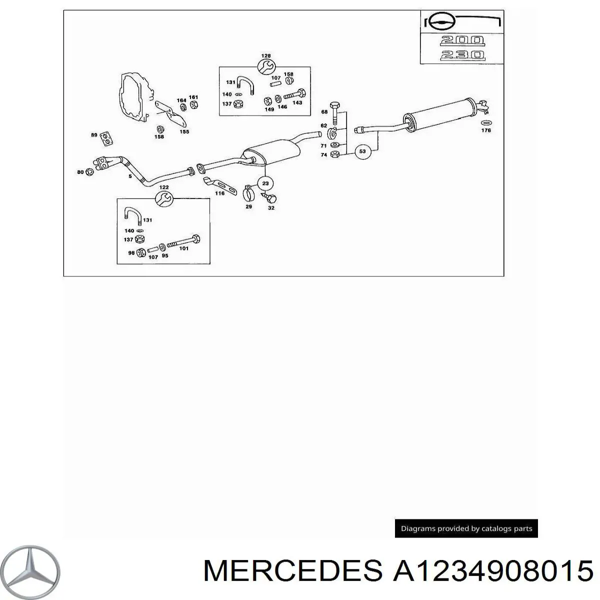  Silenciador del medio para Mercedes E T123