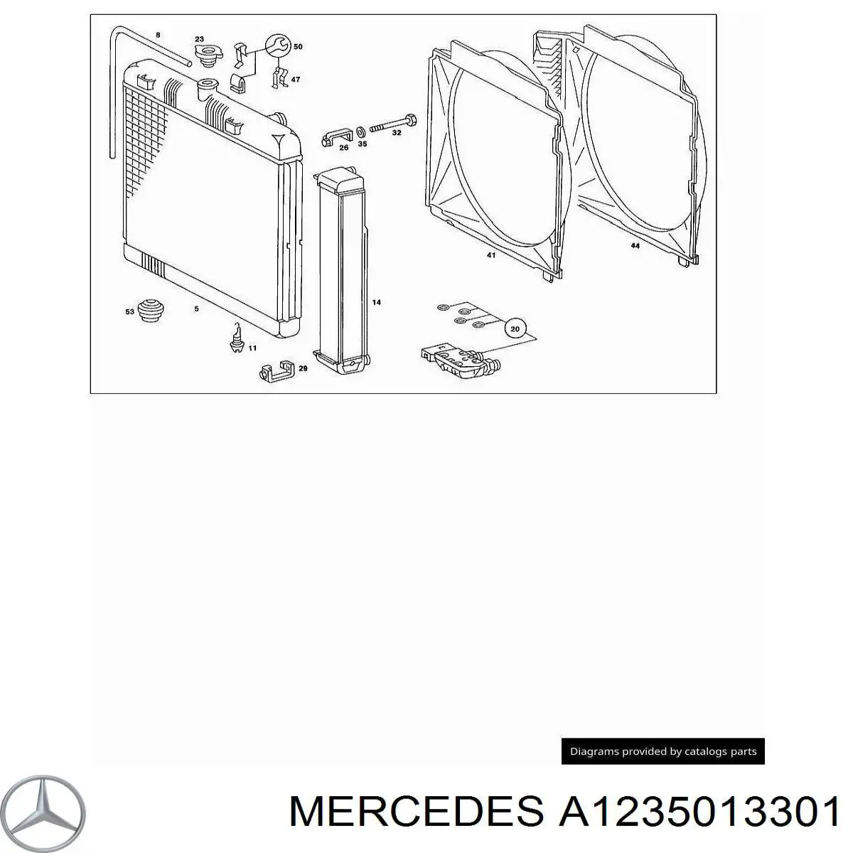 123501330167 Mercedes radiador refrigeración del motor