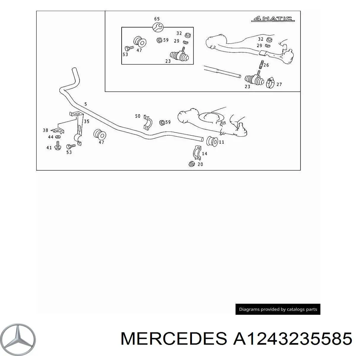 1243235585 Mercedes casquillo de barra estabilizadora delantera