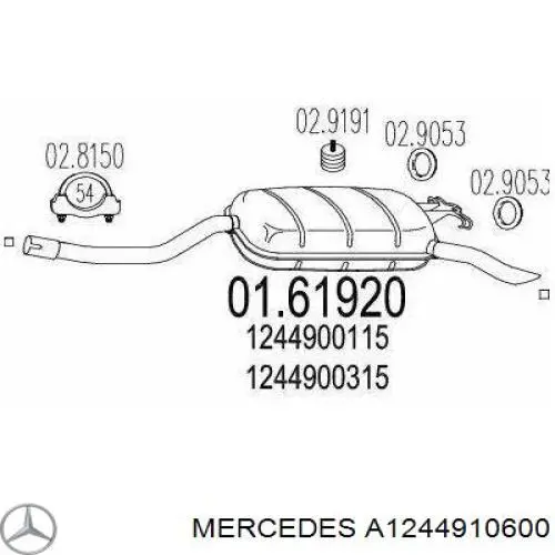  Silenciador posterior para Mercedes E T124