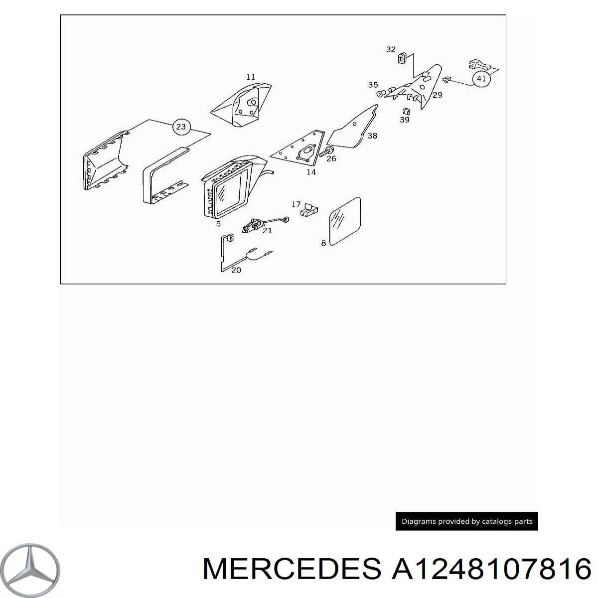 1248107816 Mercedes espejo retrovisor izquierdo