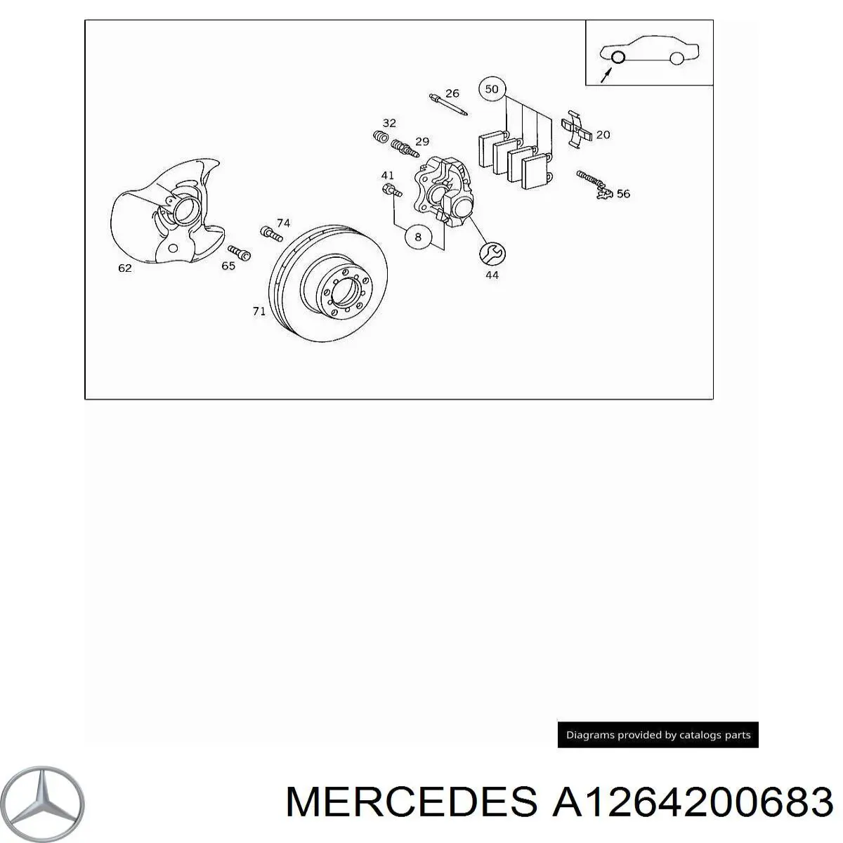 A126420068388 Mercedes pinza de freno delantera izquierda