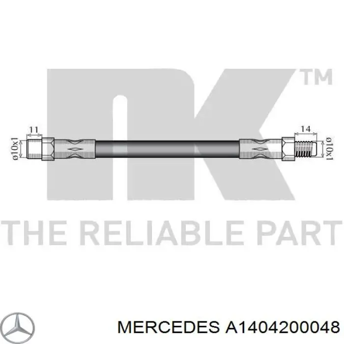 A1404200048 Mercedes latiguillo de freno delantero