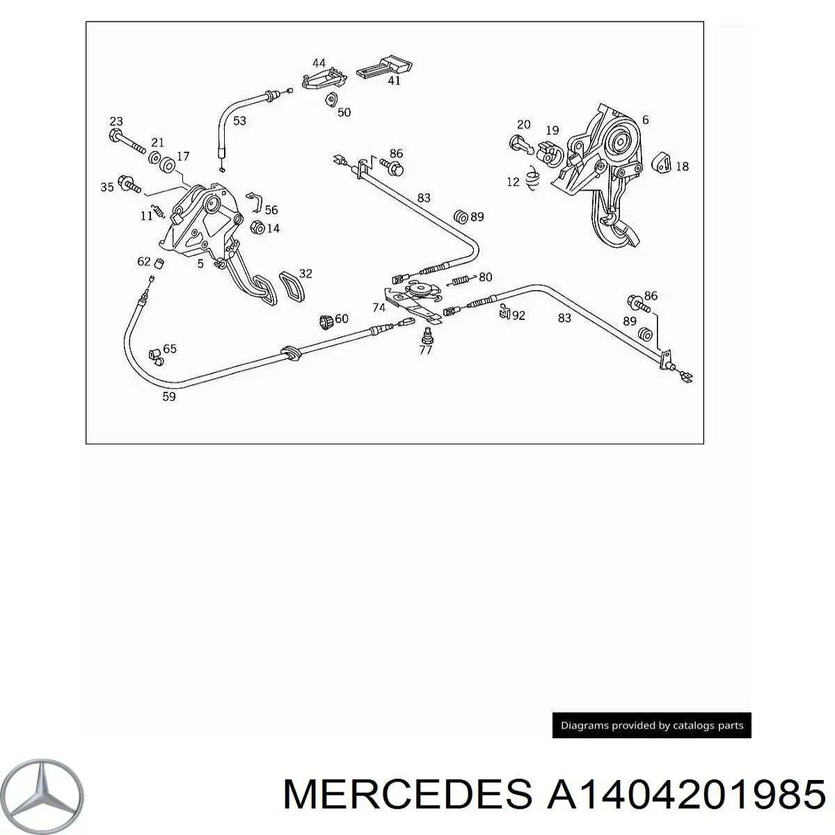  Cable de freno de mano trasero izquierdo para Mercedes S W140