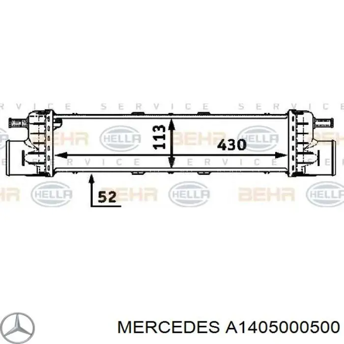 A1405000500 Mercedes radiador de aire de admisión