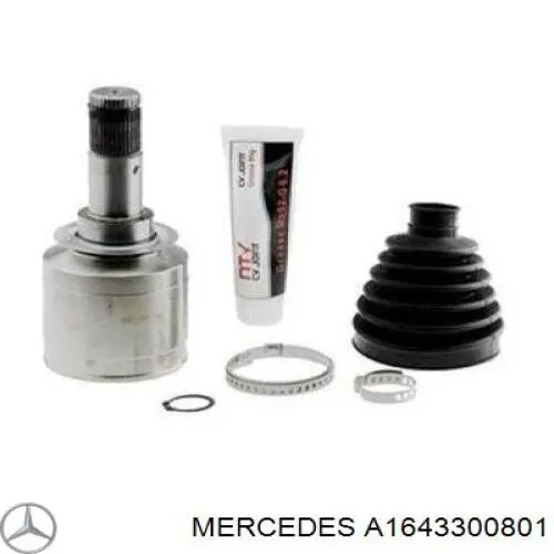 A1643300801 Mercedes árbol de transmisión delantero izquierdo