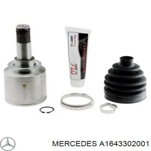 1643302701 Mercedes árbol de transmisión delantero izquierdo