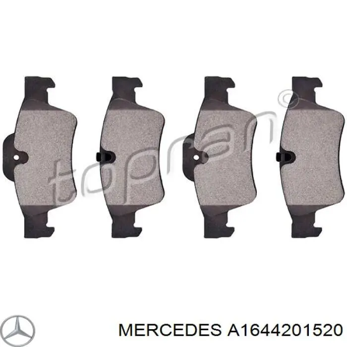 A1644201520 Mercedes pastillas de freno traseras