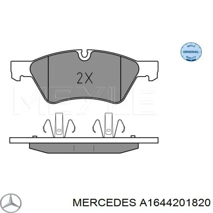 A1644201820 Mercedes pastillas de freno delanteras