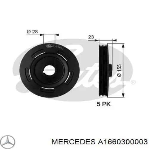 A1660300003 Mercedes polea, cigüeñal