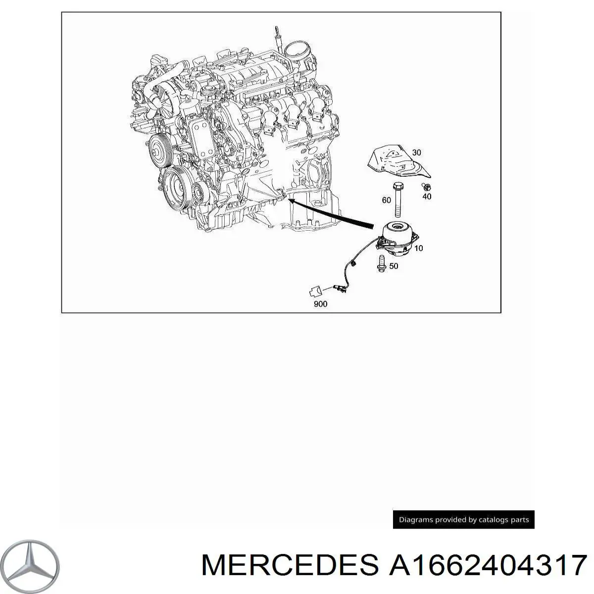 1662406317 Mercedes soporte de motor derecho