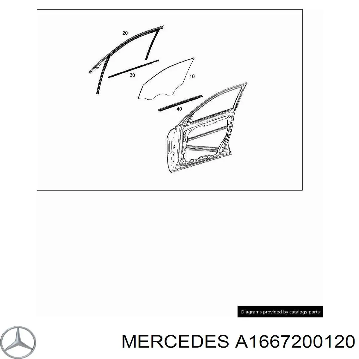  Luna de puerta delantera derecha para Mercedes GL X166